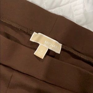 Brown Michael Kors leggings with zipper details